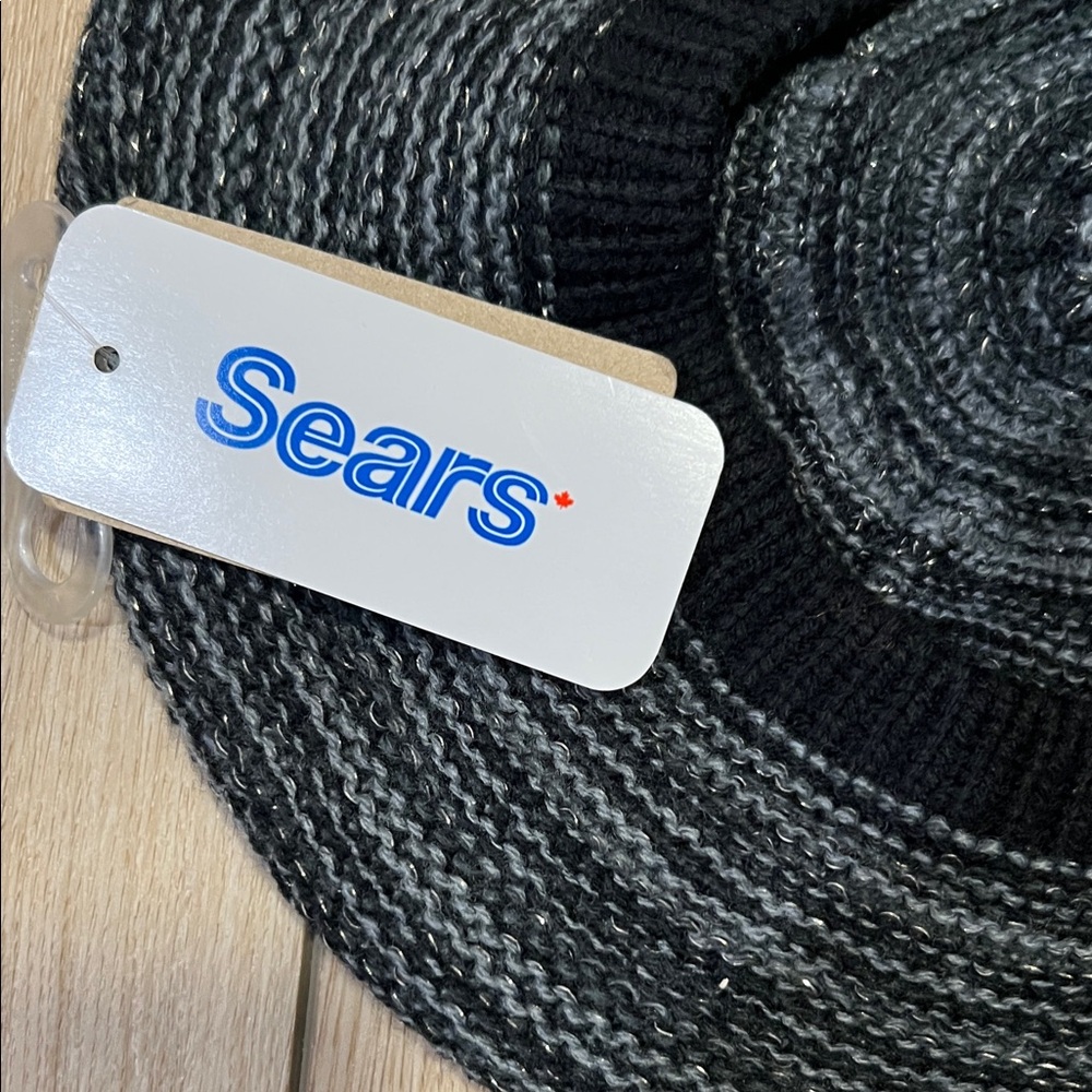 Sears Black and Gray Woven French Beret Hat - Picture 8 of 10